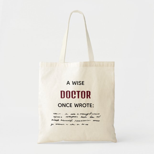 Bolsa Tote Brown A Wise Doctor Uma Vez Escreveu Novidade Engr (Frente)