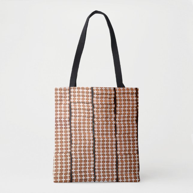 Bolsa Tote Brown and White Retro  (Frente)