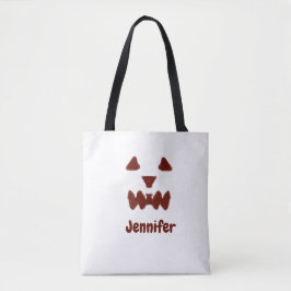 Bolsa Tote Brown Halloween assustador queda rosto acrescentar