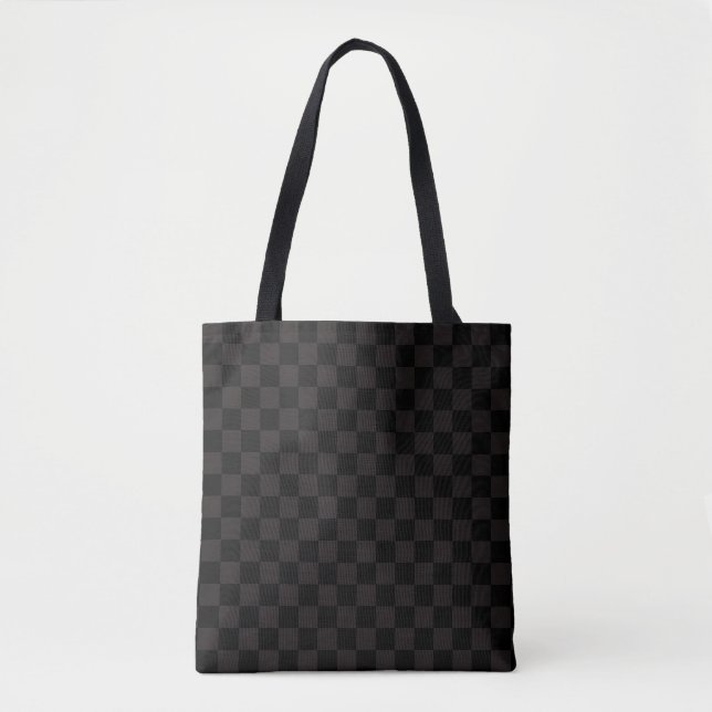 Bolsa Tote Brown luxuoso/preto Checkered (Frente)