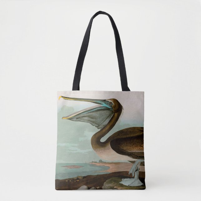 Bolsa Tote Brown Pelican Birds of America Audubon Impressão (Frente)