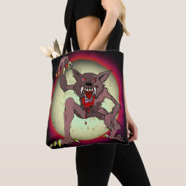 Bolsa Tote Brown Werewolf Full Moon Silver Bullete Halloween