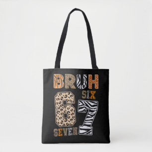 Bolsa Tote Bruh Six Seven 67 Meme Estampa de Animal Selvagem