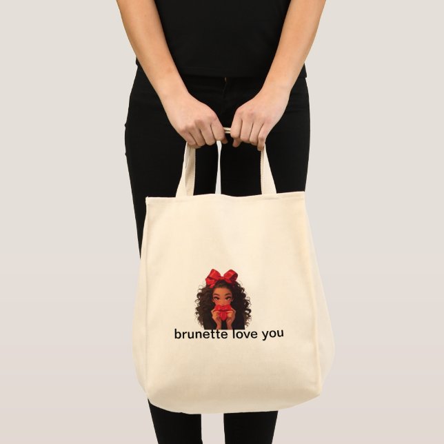 Bolsa Tote Brunette te Ama Tote Bag - Aesthet Romântico (Frente (produto))