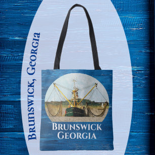 Bolsa Tote Brunswick Georgia Camarão de Pesca Souvenir