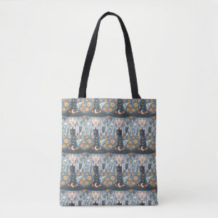 BOLSA TOTE BRUXA ASSUSTADOR, OLHO MAU, CRÂNIO, SACOLA DO