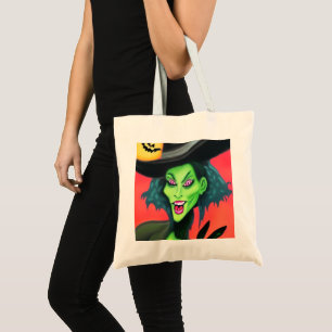 Bolsa Tote Bruxa Branca de Halloween