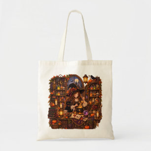 Bolsa Tote Bruxa da Farmácia Aconchegante de Halloween