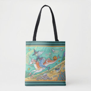 BOLSA TOTE BRUXA DA SEREIA, SACOLA DO OMBRO DO UNICÓRNIO