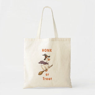 Bolsa Tote Bruxa de Halloween Ganso Buzinado ou Travessuras
