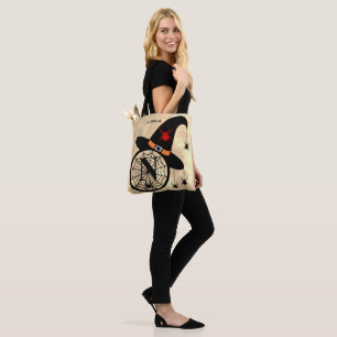 Bolsa Tote Bruxa de Halloween Monograma N Nome Estampado