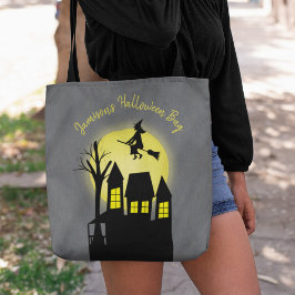 Bolsa Tote Bruxa de Halloween Spooky Personalizada