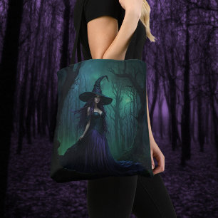 Bolsa Tote Bruxa de Halloween Wicked em Roxo e Negro