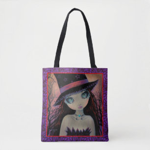 Bolsa Tote Bruxa de Olhos Brilhantes Garota de Olhos Grandes