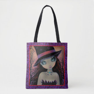 Bolsa Tote Bruxa de Olhos Brilhantes Garota de Olhos Grandes