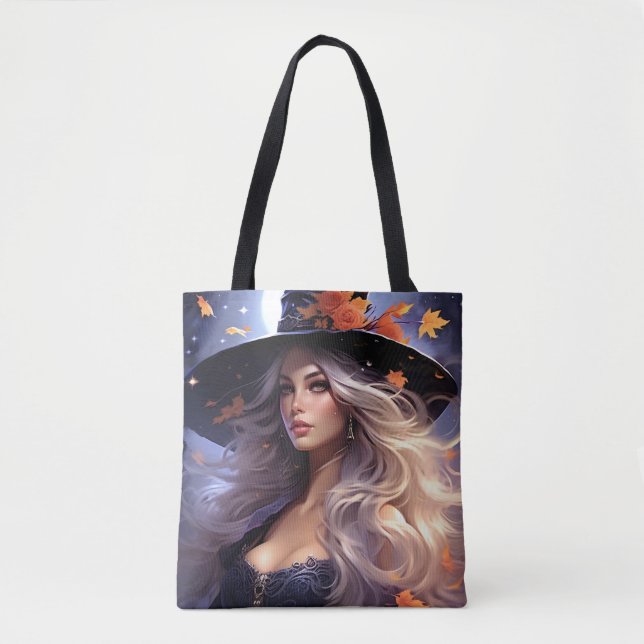 Bolsa Tote Bruxa do Halloween (Frente)