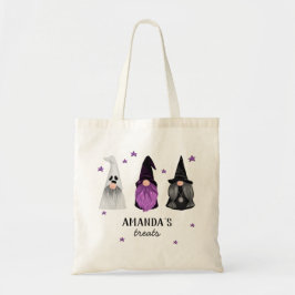 Bolsa Tote bruxa dos gnomos roxos pretos. Crianças de Hallowe