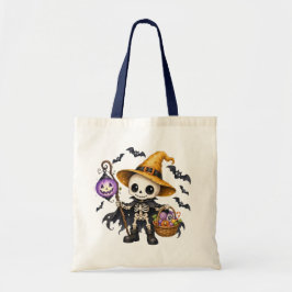 Bolsa Tote Bruxa Esqueleto de Bebê no Halloween Truque ou Tra