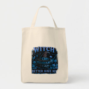 Bolsa Tote Bruxa Melhor Ter Meu Doce Funny Halloween