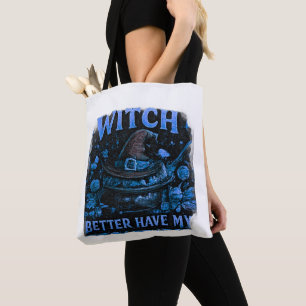 Bolsa Tote Bruxa Melhor Ter Meu Doces Funny Halloween
