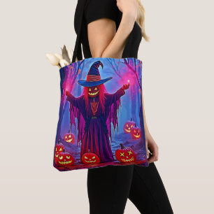 Bolsa Tote Bruxa Misteriosa na Design de Florestas Encantadas