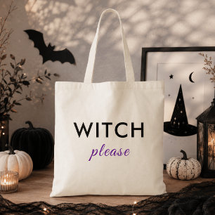 Bolsa Tote Bruxa Moderna Por Favor, Saco de Tote de Halloween