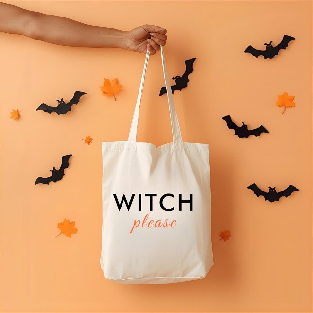 Bolsa Tote Bruxa Moderna Por Favor, Saco de Tote de Halloween (Criador carregado)