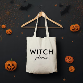 Bolsa Tote Bruxa Moderna Por Favor, Saco de Tote de Halloween