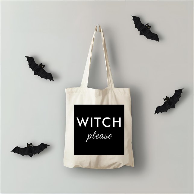 Bolsa Tote Bruxa Moderna Por Favor, Saco de Tote de Halloween (Criador carregado)