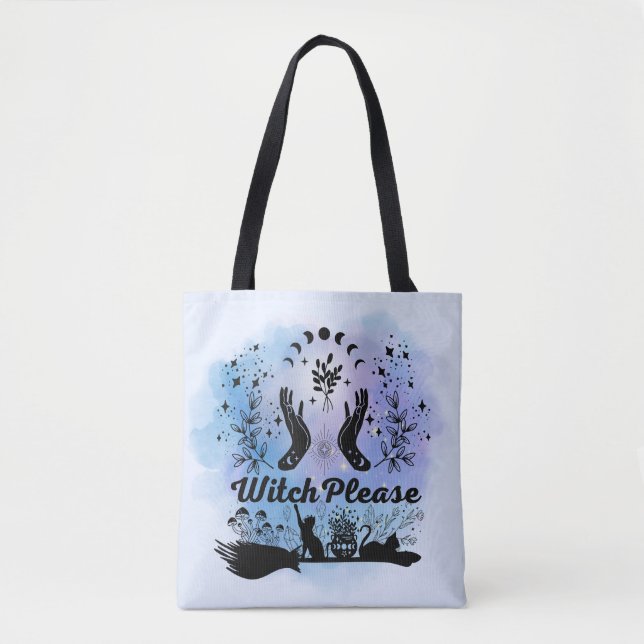 Bolsa Tote Bruxa, por favor: Design de Feitiçaria Sassy (Frente)