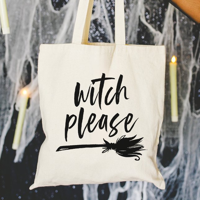 Bolsa Tote Bruxa, por favor | Halloween (Criador carregado)