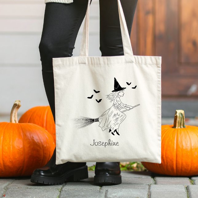 Bolsa Tote Bruxa Simples E Nome Com O Halloween De Arte Da Li (Disclaimer: This image is a digital mockup.)