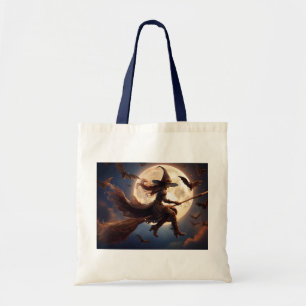 Bolsa Tote Bruxa Steampunk do Voo ao Luar de Halloween