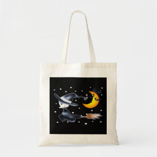 Bolsa Tote Bruxa Voadora na Noite de Halloween