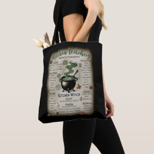 Bolsa Tote Bruxaria Culinária Correspondências Mágicas de Erv
