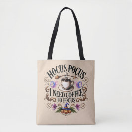 Bolsa Tote Bruxaria Divertida Preciso de Café Feiticeira