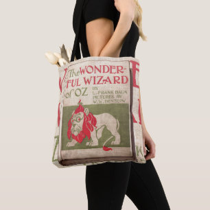 Bolsa Tote Bruxo de Oz Capa de Livro Antigo Biblioteca
