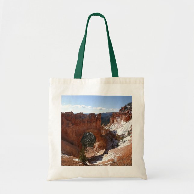 Bolsa Tote Bryce Canyon Natural Bridge Snowy Landscape Foto (Frente)