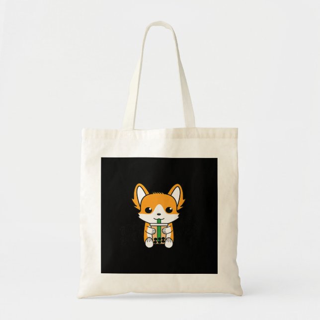 Bolsa Tote Bubble Tea Boba Corgi Premium (Frente)