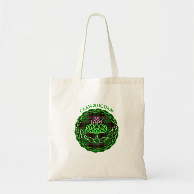 Bolsa Tote Buchan Scottish Tartan Celtic Thistle (Frente)