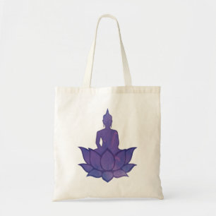 Bolsa Tote Buda sobre Lotus Purple Tote Bag