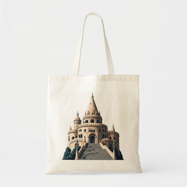Bolsa Tote Budapest Hungary Fish's Bastion Viagem (Frente)