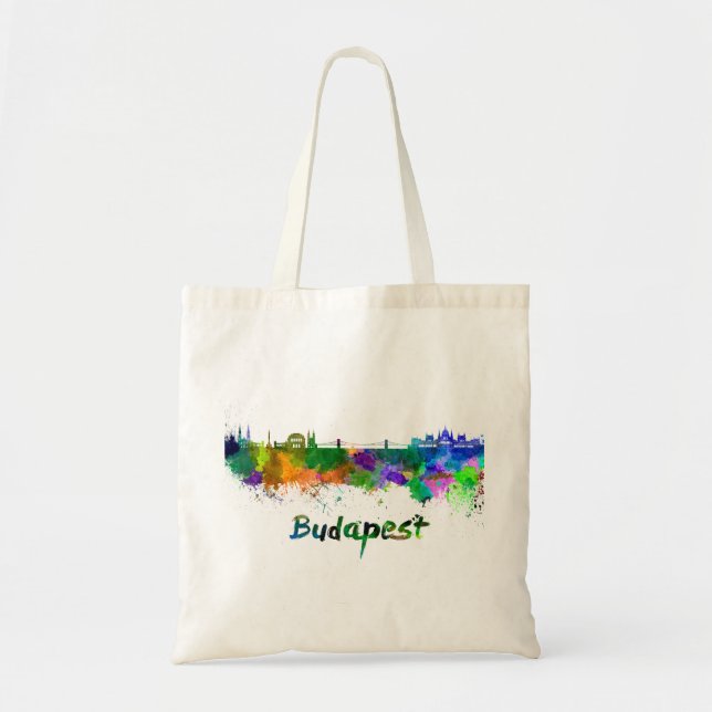 Bolsa Tote Budapest skyline in watercolor (Frente)
