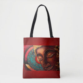 Bolsa Tote Buddha vermelho & Dourado