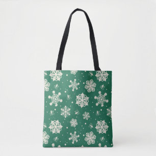 Bolsa Tote Buddy, o padrão Elf Snowflake