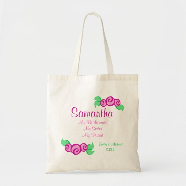 Bolsa Tote Buds de Amor/ Personalizáveis (Frente)