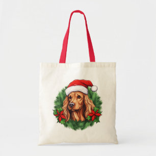 Bolsa Tote Buff Cocker Spaniel Wreath