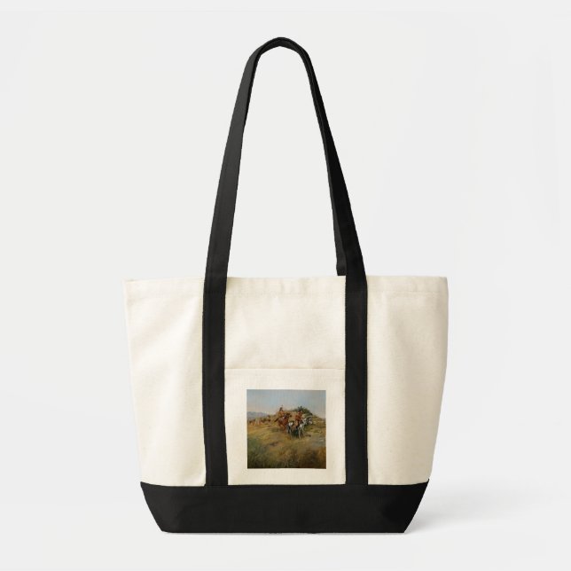 Bolsa Tote Buffalo Hunt, 1891 (óleo na canvas) (Frente)