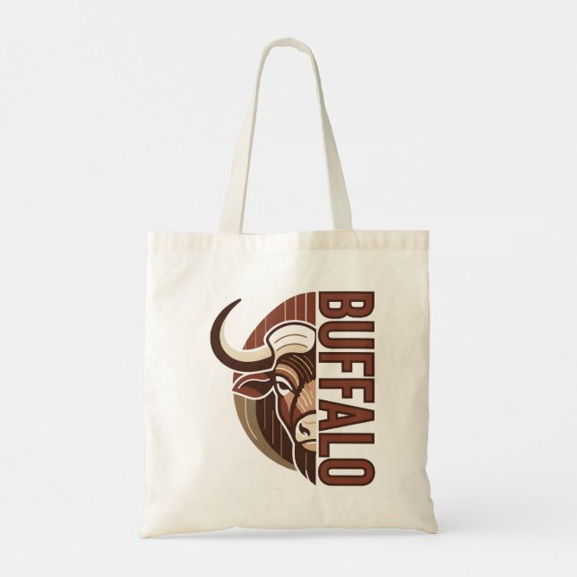Bolsa Tote Buffalo typo with illustration Bull Bag design (Verso)
