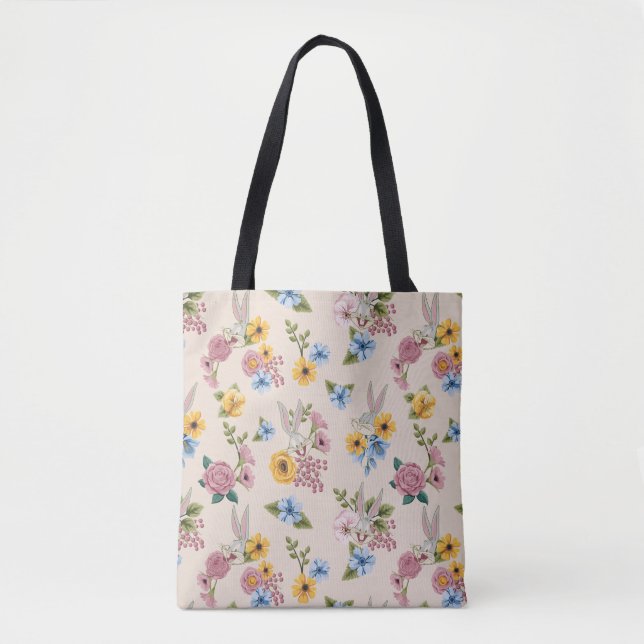Bolsa Tote BUGS BUNNY™ Floral Embroidery Pattern (Frente)